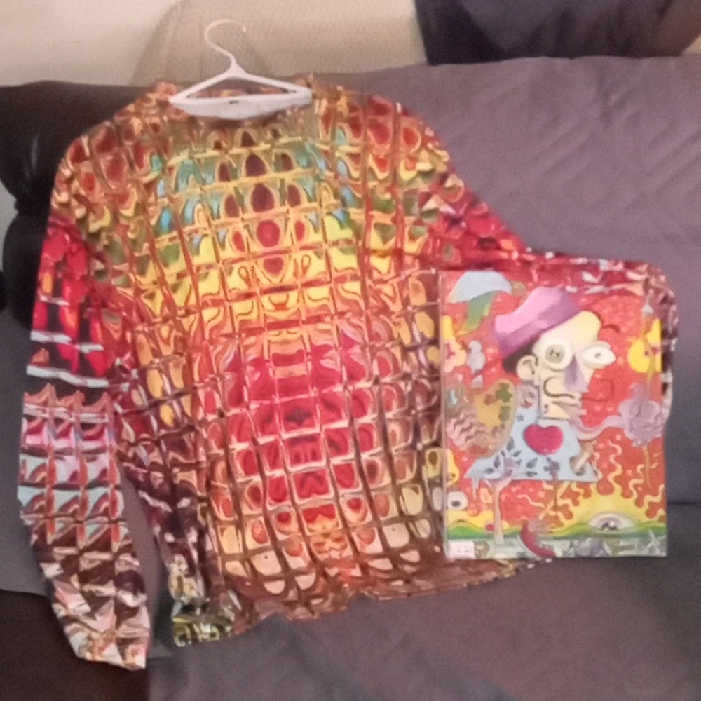 Very Cool 3D Looking Shirt (XL) & Signed "Dunkees" Canvas Artwork